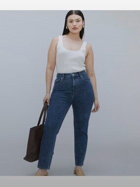 Everlane Curvy Cheeky Washed Midnight Jeans 31 x 28.5
